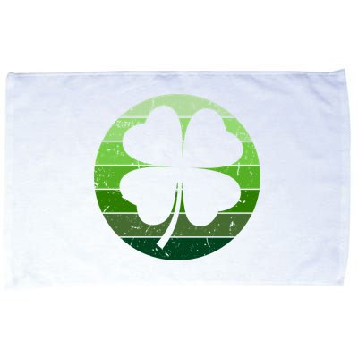 Shamrock Retro Sunset Lucky Leaf Microfiber Hand Towel