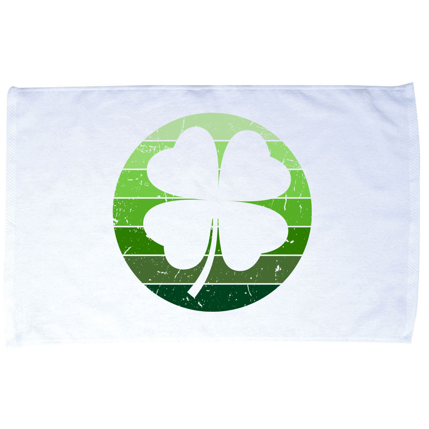 Shamrock Retro Sunset Lucky Leaf Microfiber Hand Towel