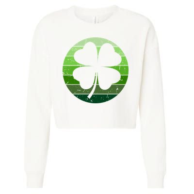 Shamrock Retro Sunset Lucky Leaf Cropped Pullover Crew