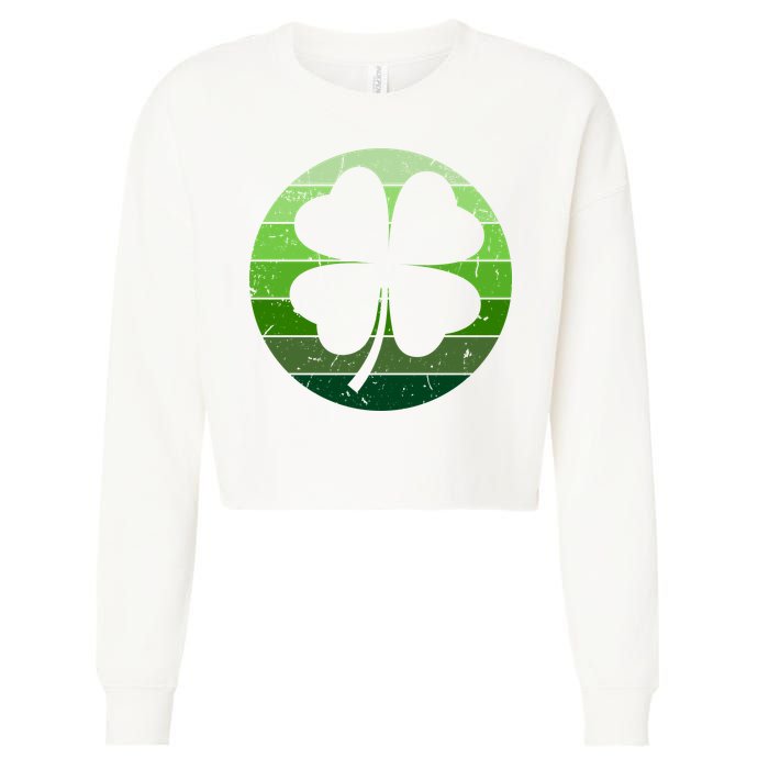 Shamrock Retro Sunset Lucky Leaf Cropped Pullover Crew
