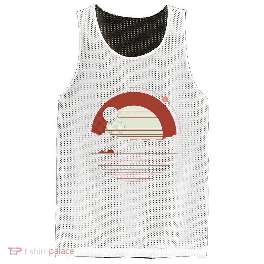 Solitude Red Sun Mesh Reversible Basketball Jersey Tank
