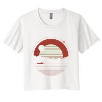 Solitude Red Sun Women's Crop Top Tee
