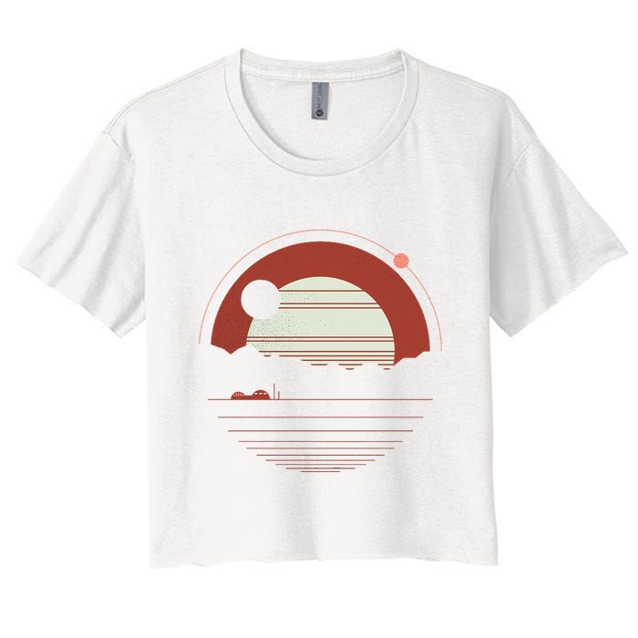 Solitude Red Sun Women's Crop Top Tee