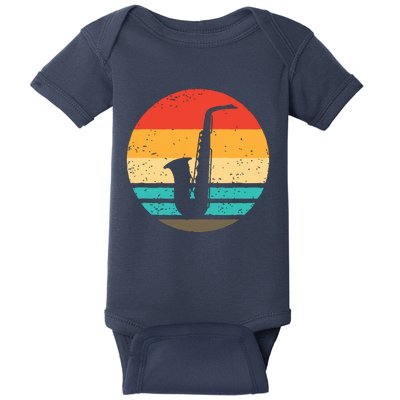 Saxophone Retro Style Vintage Baby Bodysuit