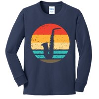 Saxophone Retro Style Vintage Kids Long Sleeve Shirt