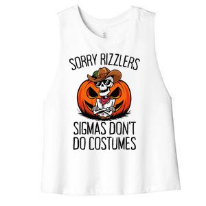 Sorry Rizzlers Sigmas DonT Do Costumes Alpha Gen Women's Racerback Cropped Tank