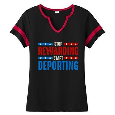 Stop Rewarding Start Deporting Ladies Halftime Notch Neck Tee