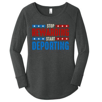 Stop Rewarding Start Deporting Women's Perfect Tri Tunic Long Sleeve Shirt