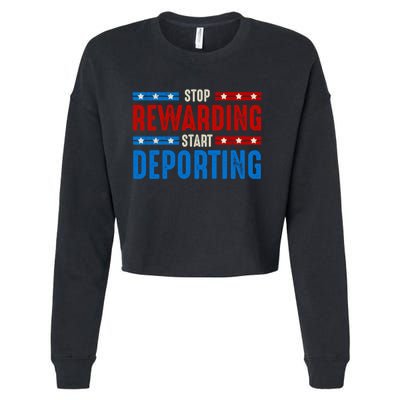 Stop Rewarding Start Deporting Cropped Pullover Crew