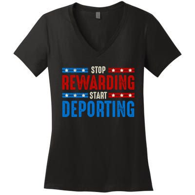 Stop Rewarding Start Deporting Women's V-Neck T-Shirt