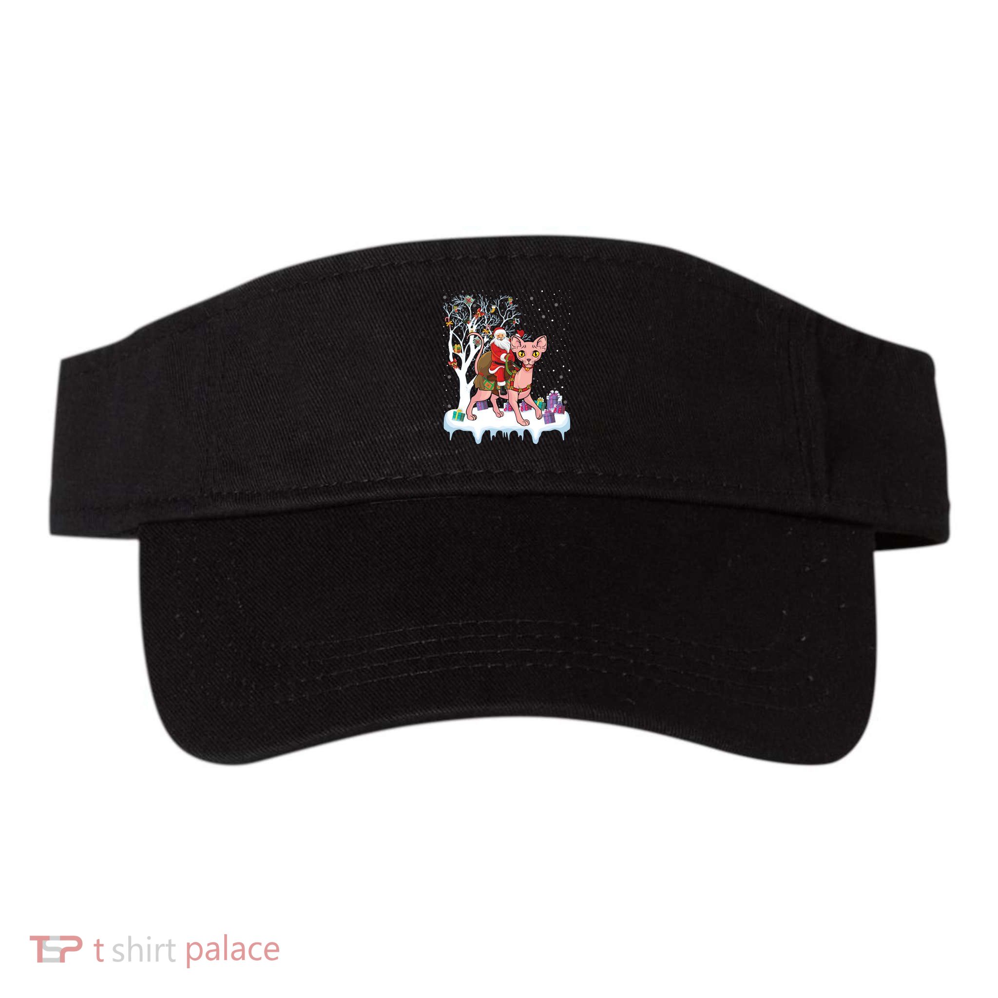 Santa Riding Sphynx Cat Christmas Sphynx Cat Lover Xmas Gift Visor