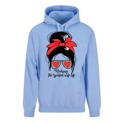 S Rocking Spoiled Wife Life Messy Bun Spoiled Wife Gift Unisex Surf Hoodie