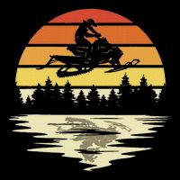 Snowmobile Retro Sunset Snowmobiling Lovers Snowcross Drawstring Bag