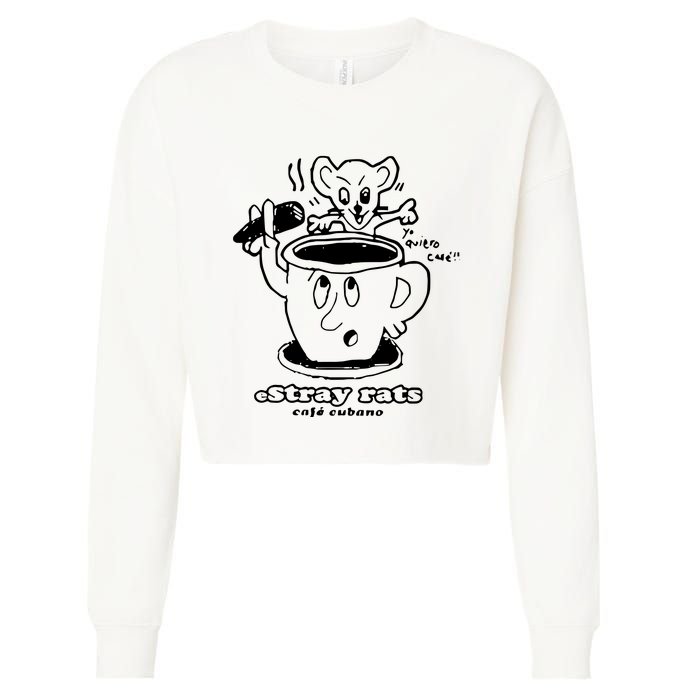 Stray Rats Secret Coffee Cropped Pullover Crew