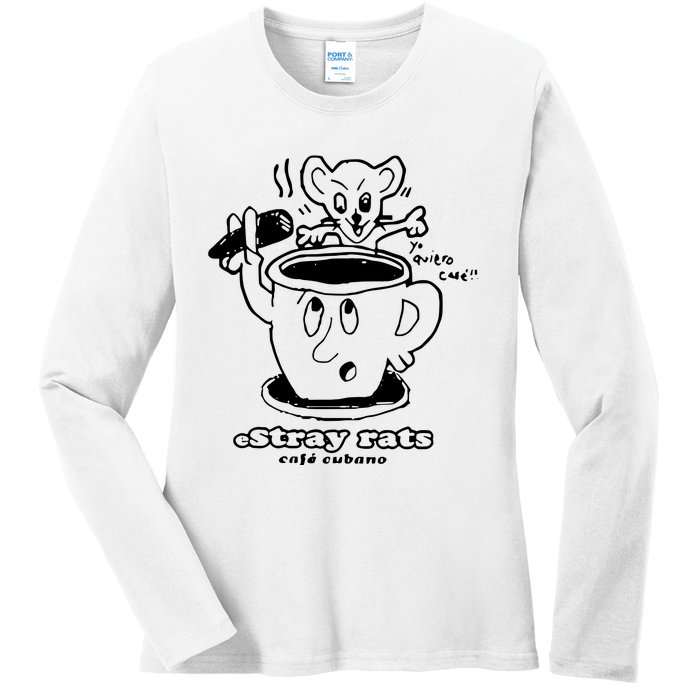 Stray Rats Secret Coffee Ladies Long Sleeve Shirt