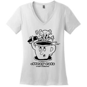 Stray Rats Secret Coffee Women's V-Neck T-Shirt