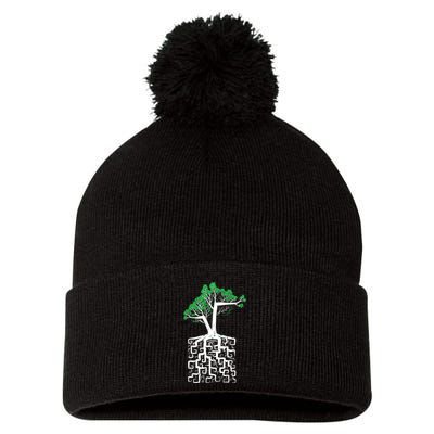 Square Root Pom Pom 12in Knit Beanie