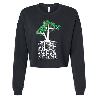 Square Root Cropped Pullover Crew