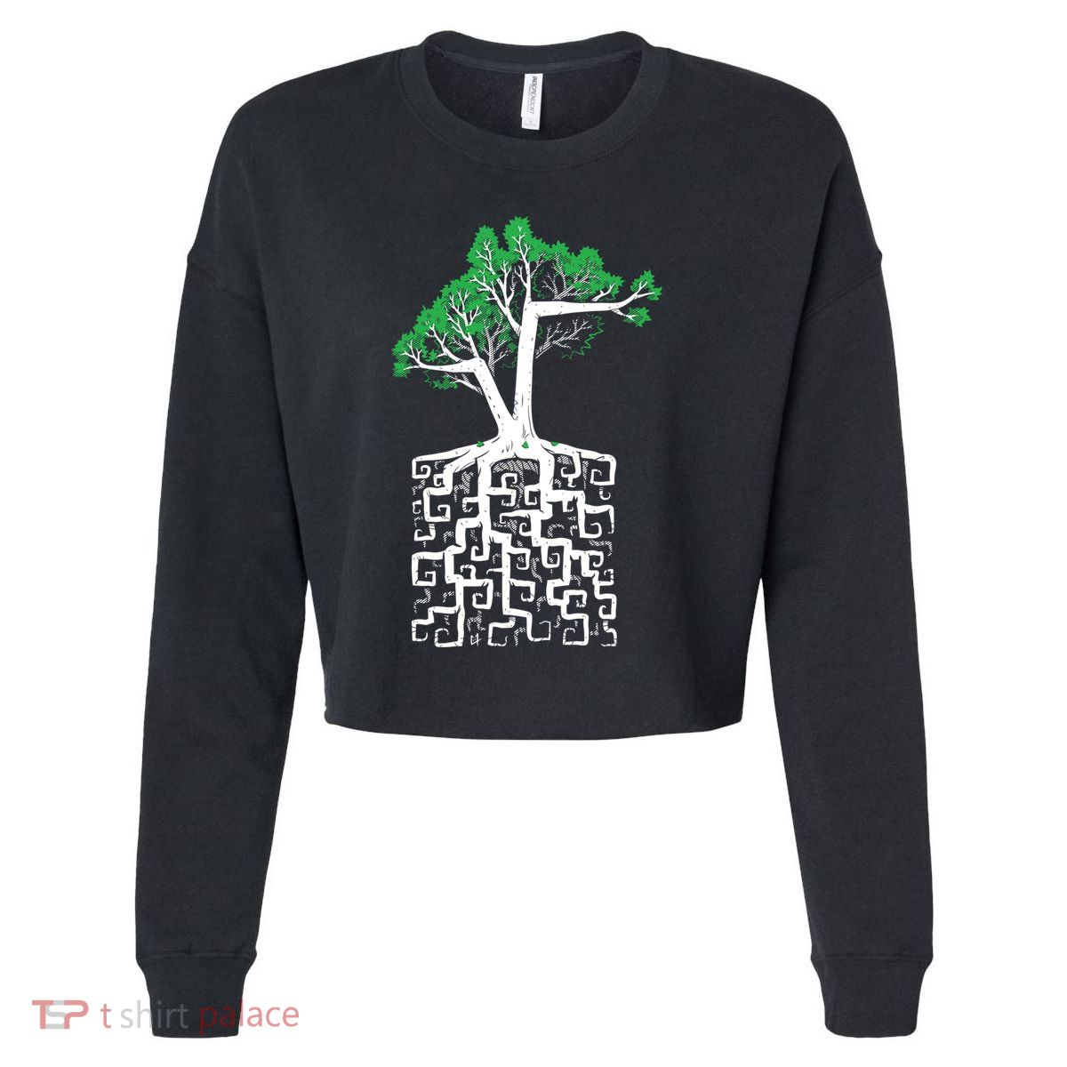Square Root Cropped Pullover Crew