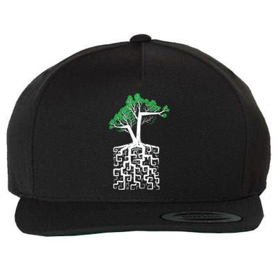 Square Root Wool Snapback Cap