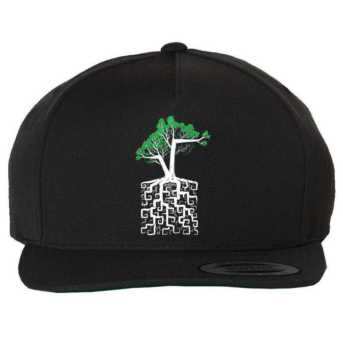 Square Root Wool Snapback Cap