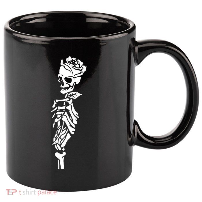Skull Rose 11oz C Handle Ceramic Mug
