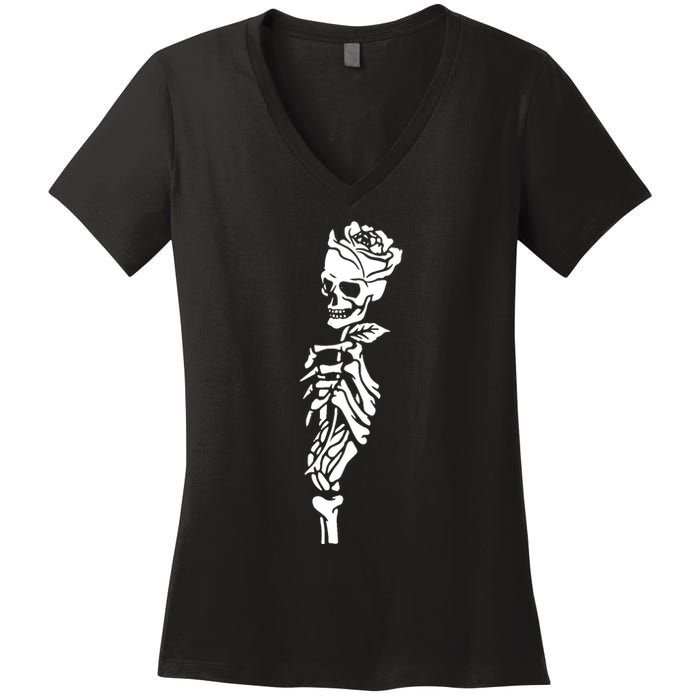 Skull Rose Women's V-Neck T-Shirt