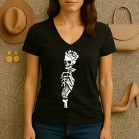 Skull Rose Women's V-Neck T-Shirt