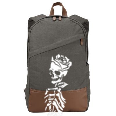 Skull Rose Cotton Canvas Backpack