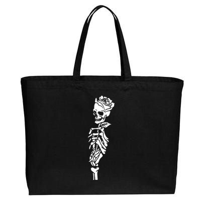 Skull Rose Cotton Canvas Jumbo Tote