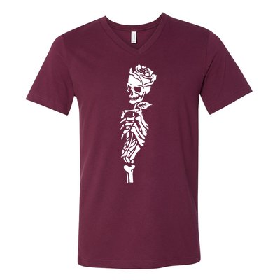 Skull Rose V-Neck T-Shirt