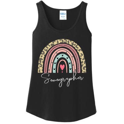 Sonographer Rainbow Sonography Ultrasound Tech Cardiac Ladies Essential Tank