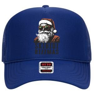 Skbidi Rizzmas Santa Claus Xmas Christmas Holiday High Crown Mesh Back Trucker Hat