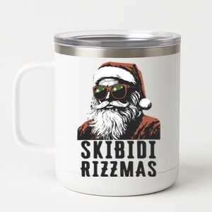 Skbidi Rizzmas Santa Claus Xmas Christmas Holiday 12 oz Stainless Steel Tumbler Cup