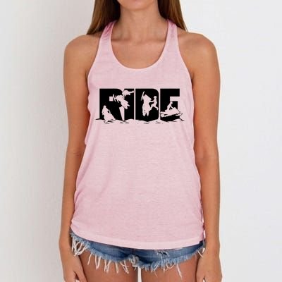 Snowmobile Ride Women's Knotted Racerback Tank