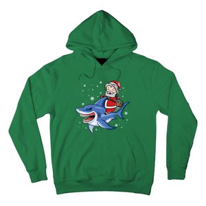 Santa Riding Shark Christmas Pajamas Hoodie