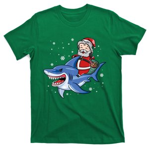 Santa Riding Shark Christmas Pajamas T-Shirt