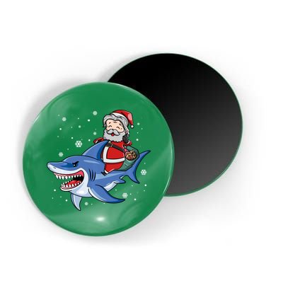 Santa Riding Shark Christmas Pajamas Magnet