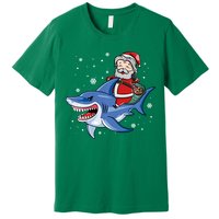 Santa Riding Shark Christmas Pajamas Premium T-Shirt