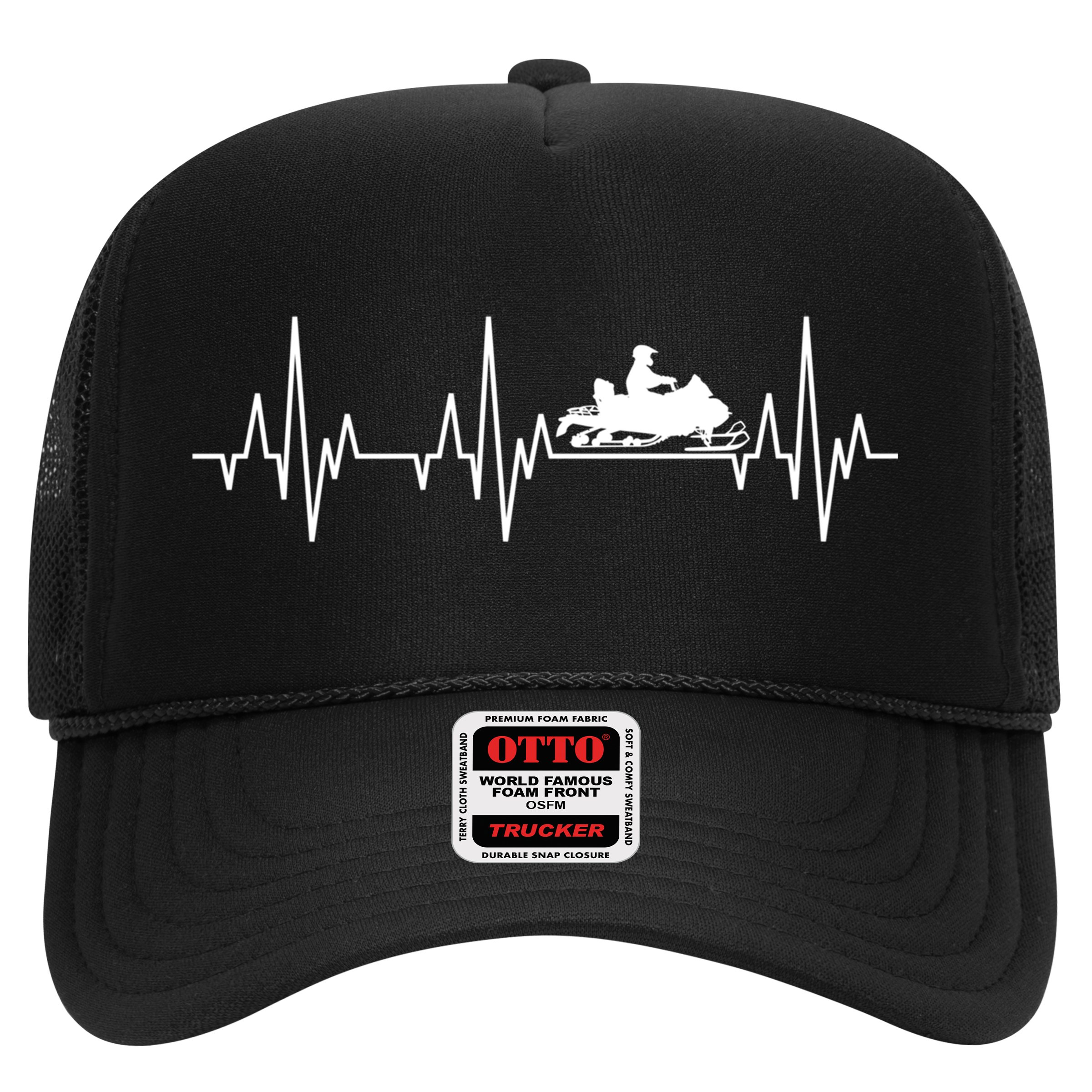 Snowmobile Rider Snowmobiling Winter Sports Snow Heartbeat Gift Hat