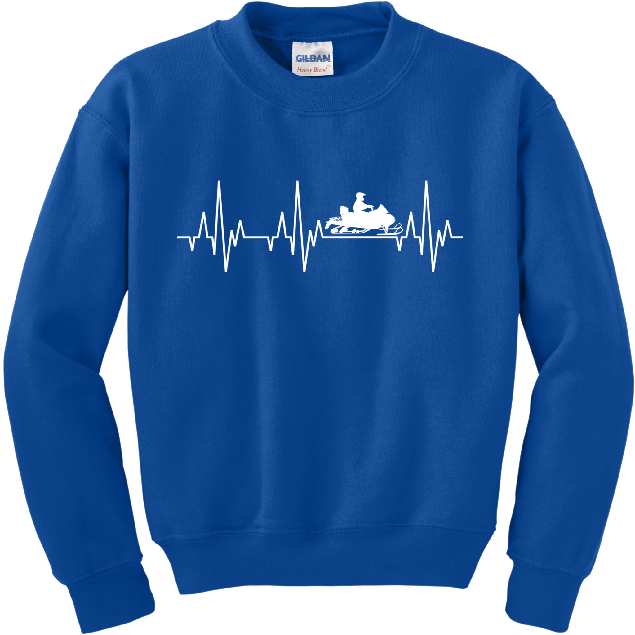 Snowmobile Rider Snowmobiling Winter Sports Snow Heartbeat Gift Kids Sweatshirt