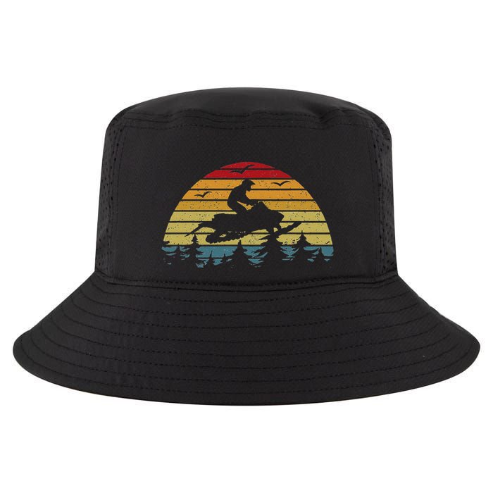 Snowmobile Retro Snowmobile Mountain Snowmobiling Cool Comfort Performance Bucket Hat