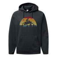 Snowmobile Retro Snowmobile Mountain Snowmobiling Performance Fleece Hoodie