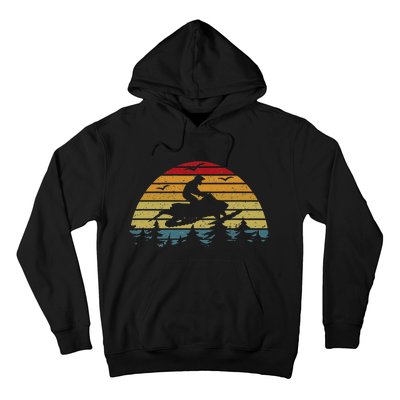 Snowmobile Retro Snowmobile Mountain Snowmobiling Hoodie