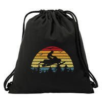 Snowmobile Retro Snowmobile Mountain Snowmobiling Drawstring Bag