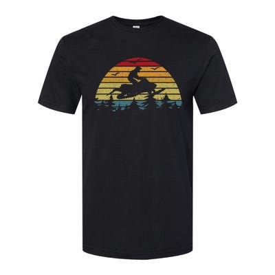 Snowmobile Retro Snowmobile Mountain Snowmobiling Softstyle CVC T-Shirt