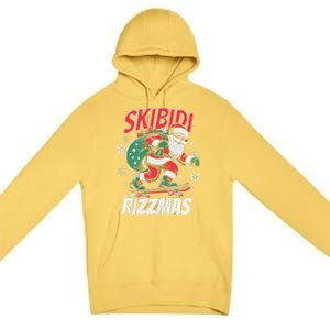 Skbidi Rizzmas Santa Claus Skateboard Xmas Christmas Holiday Premium Pullover Hoodie