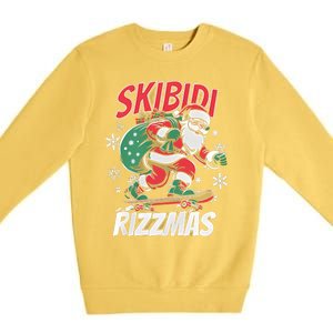 Skbidi Rizzmas Santa Claus Skateboard Xmas Christmas Holiday Premium Crewneck Sweatshirt