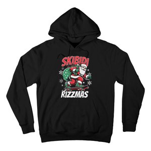 Skbidi Rizzmas Santa Claus Skateboard Xmas Christmas Holiday Hoodie