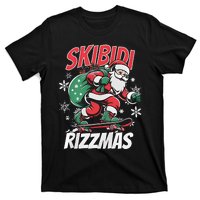 Skbidi Rizzmas Santa Claus Skateboard Xmas Christmas Holiday T-Shirt